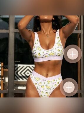 Bydee RARE Lemonie Set, Sorrento Top, high waist bottoms, large